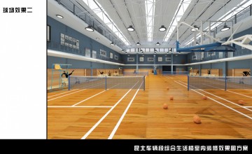 昆北车辆段综合生活楼室内装修效果图案例0