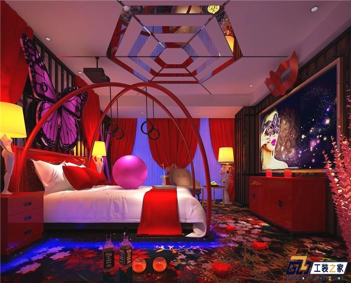 鄂尔多斯2000平米情侣主题酒店装修设计案例装修案例